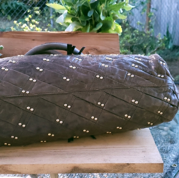 Treesje Army Green Leather Shoulder Bag - Picture 8 of 12